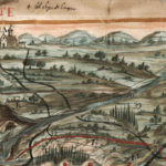 Detalle del mapa de ubicación de las buegas de Lecina (Huesca). Año 1727. ES:AHPZ – C:MPGD:000132