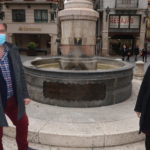 La alcaldesa de Teruel, Emma Buj, y el concejal de Infraestructuras, Juan Carlos Cruzado, Teruel