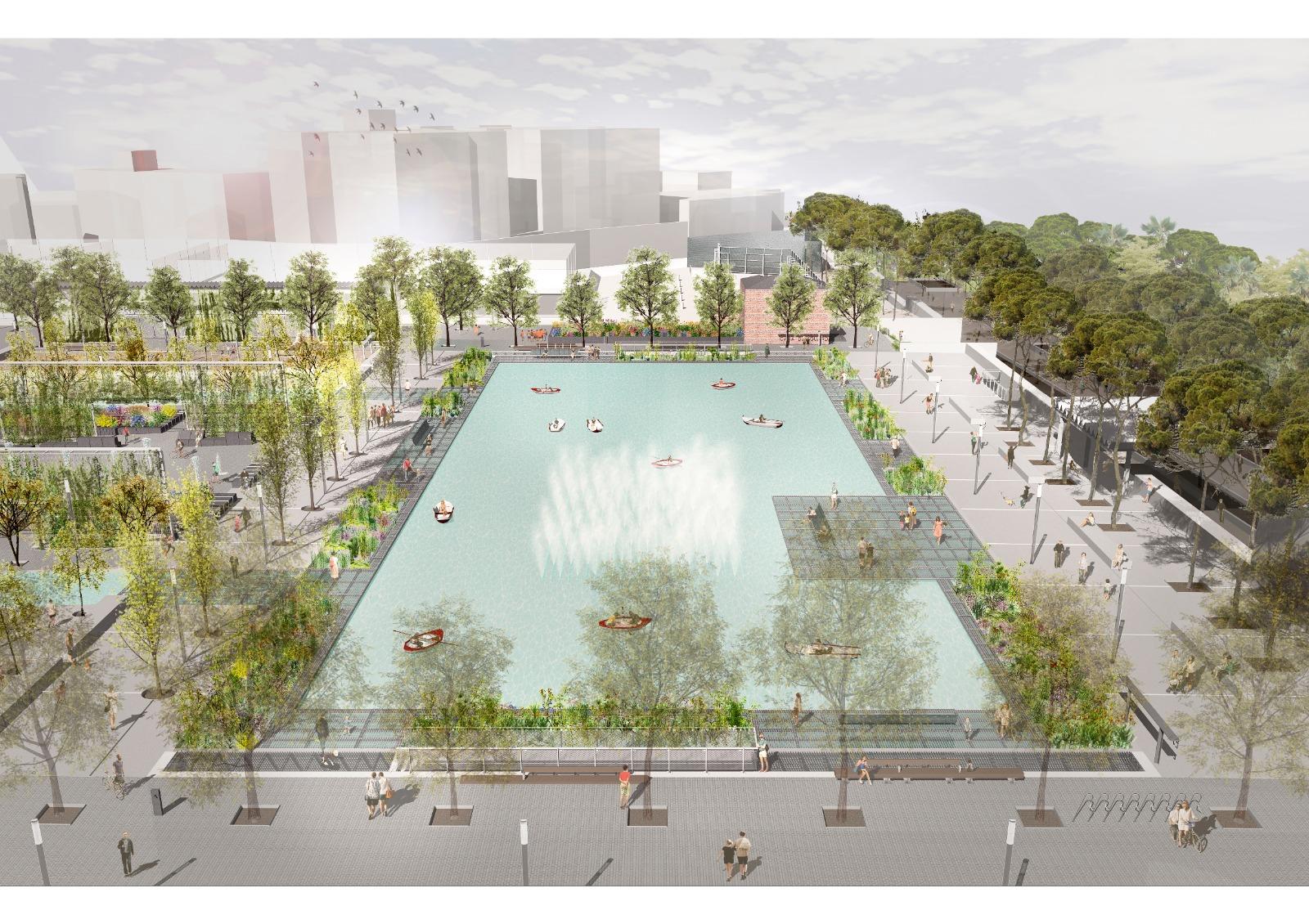 Plano del proyecto de urbanización del área del parque Pignatelli Foto Ayuntamiento Zaragoza