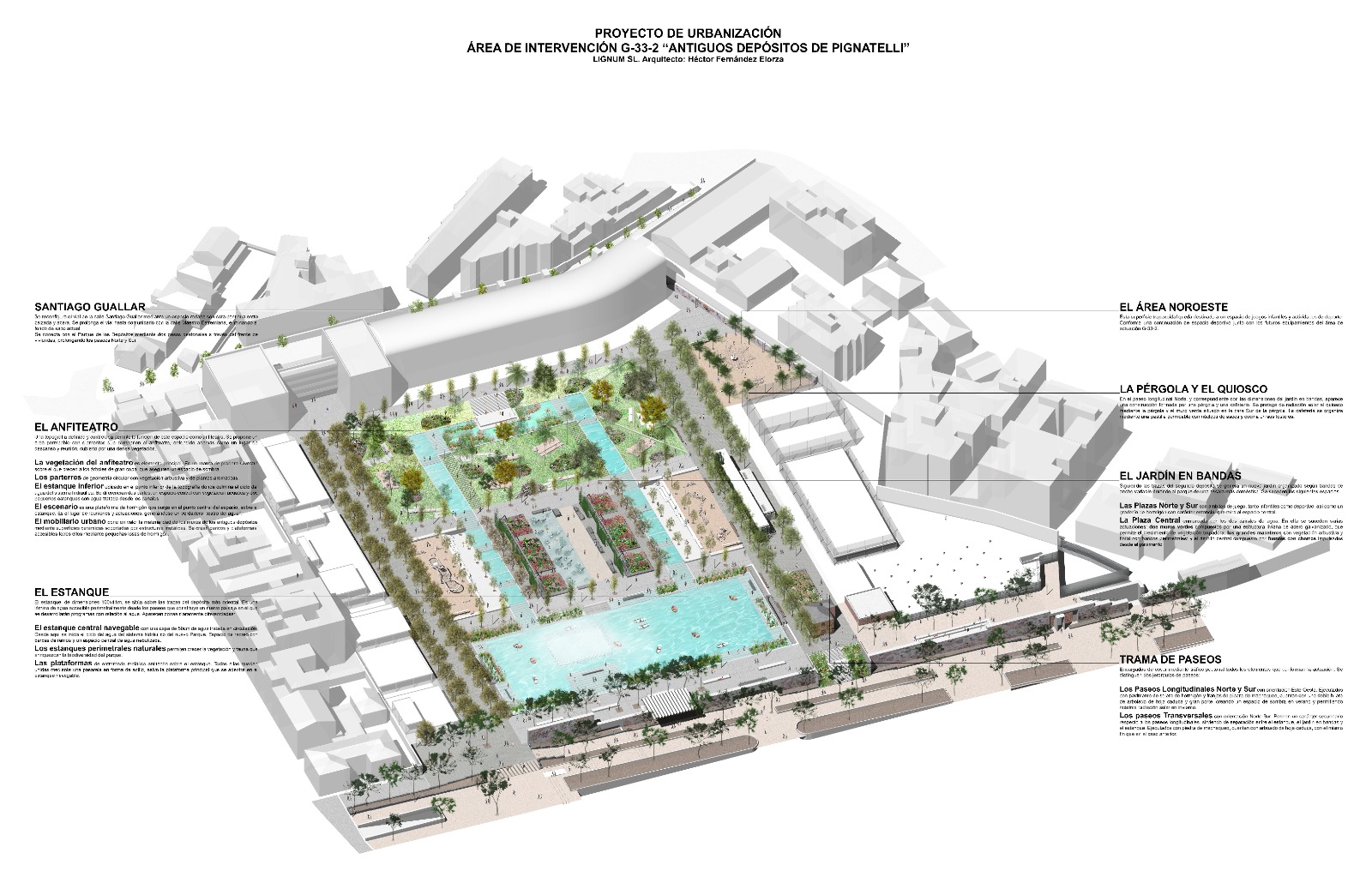 Plano del proyecto de urbanización del área del parque Pignatelli Foto Ayuntamiento Zaragoza